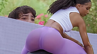 Teen Boy Watches His Sexy Neighbor Workout In Leggings