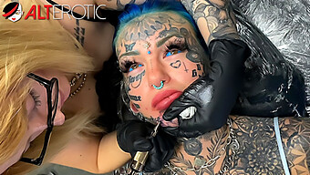 Stunning Inked Babe Receives Additional Tattoo On Her Face In Reality-Style Video